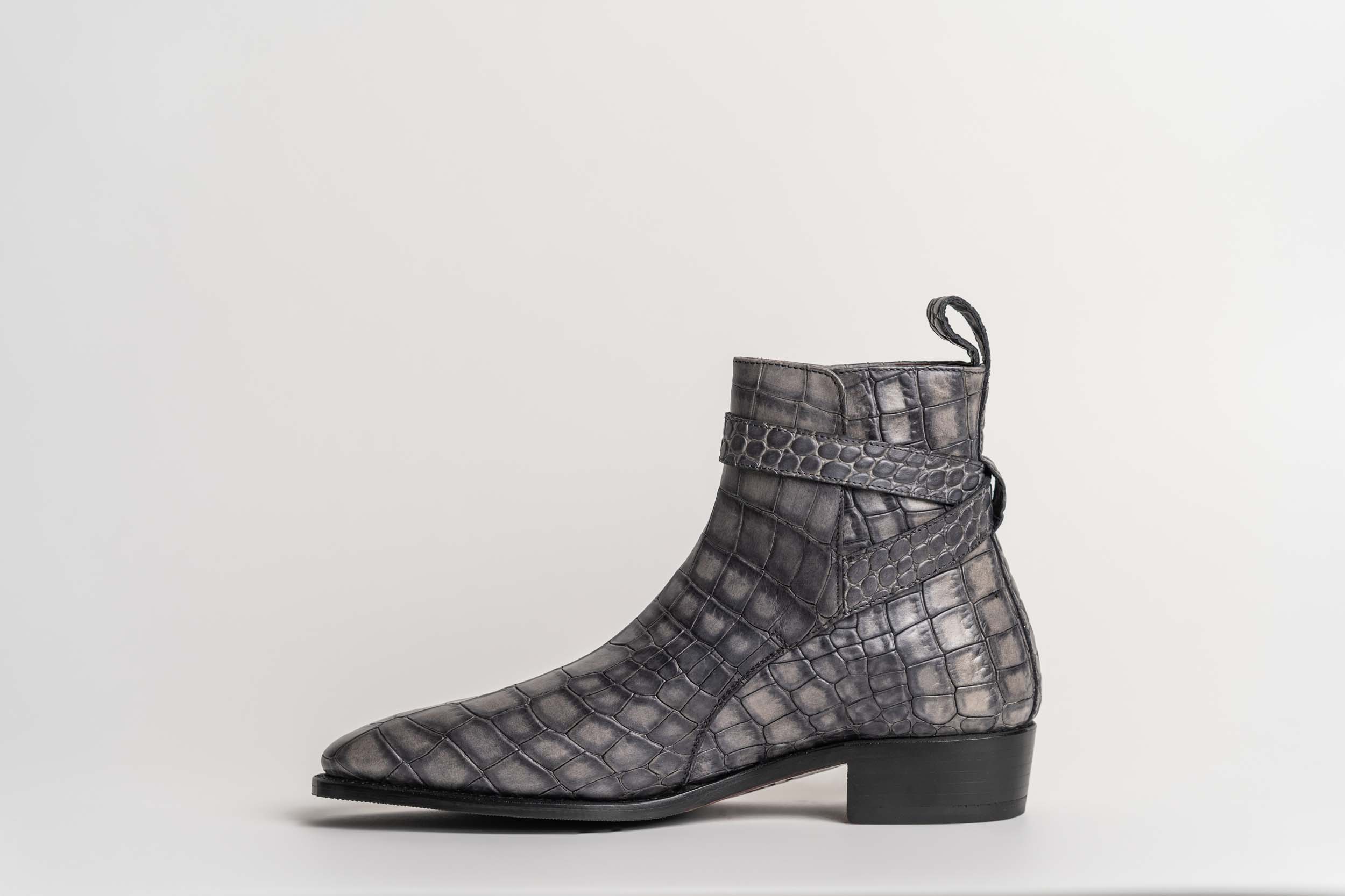 Jodhpur Boots (Grey) Croco embossed